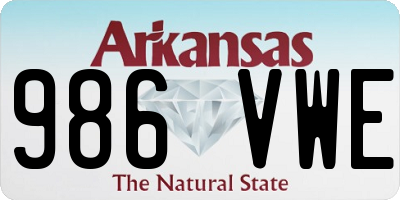 AR license plate 986VWE