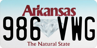 AR license plate 986VWG