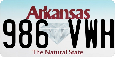 AR license plate 986VWH