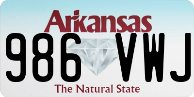 AR license plate 986VWJ