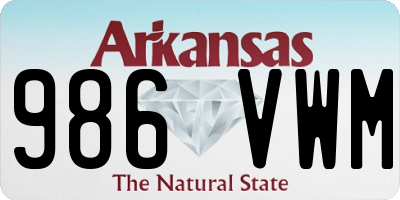 AR license plate 986VWM