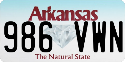 AR license plate 986VWN