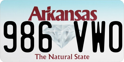 AR license plate 986VWO