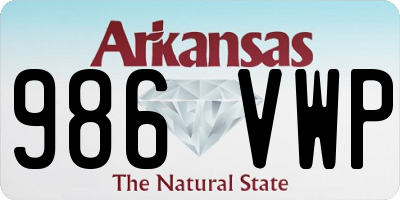 AR license plate 986VWP