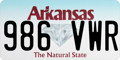 AR license plate 986VWR