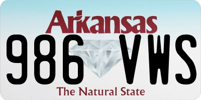 AR license plate 986VWS