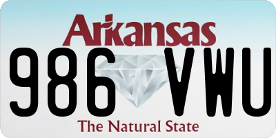 AR license plate 986VWU