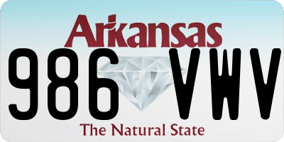 AR license plate 986VWV