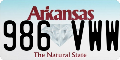 AR license plate 986VWW