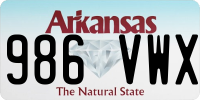 AR license plate 986VWX