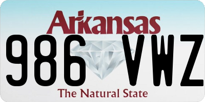 AR license plate 986VWZ