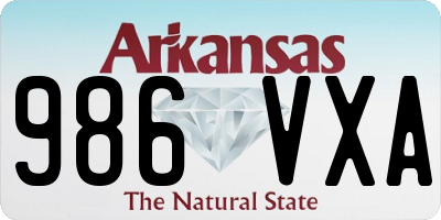AR license plate 986VXA