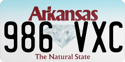 AR license plate 986VXC