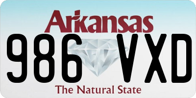 AR license plate 986VXD
