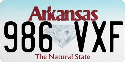 AR license plate 986VXF