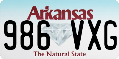 AR license plate 986VXG