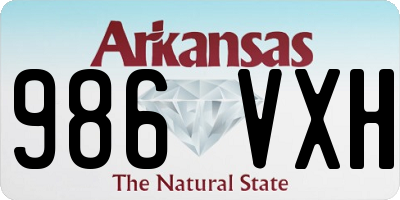 AR license plate 986VXH