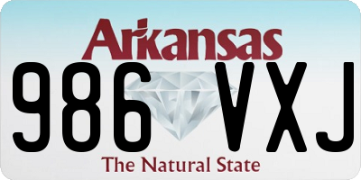 AR license plate 986VXJ