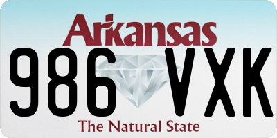 AR license plate 986VXK