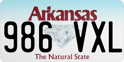 AR license plate 986VXL