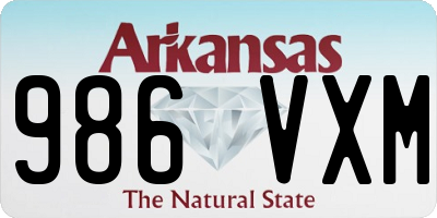 AR license plate 986VXM