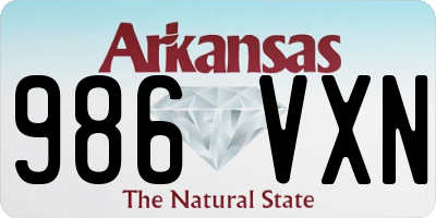 AR license plate 986VXN
