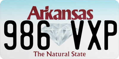 AR license plate 986VXP