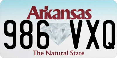 AR license plate 986VXQ