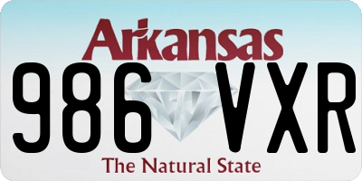 AR license plate 986VXR