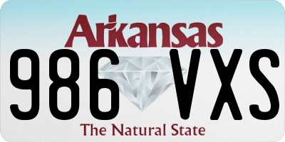 AR license plate 986VXS