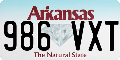 AR license plate 986VXT