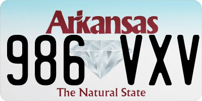 AR license plate 986VXV
