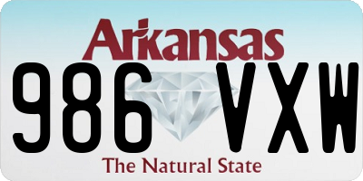 AR license plate 986VXW
