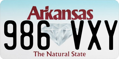 AR license plate 986VXY