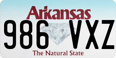 AR license plate 986VXZ