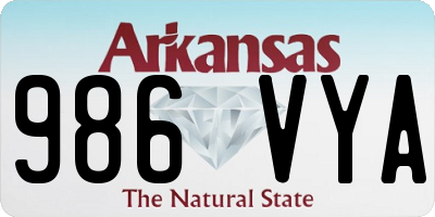 AR license plate 986VYA