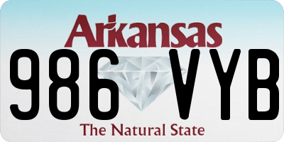 AR license plate 986VYB