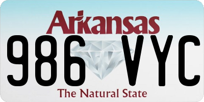 AR license plate 986VYC