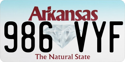 AR license plate 986VYF