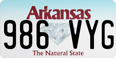 AR license plate 986VYG