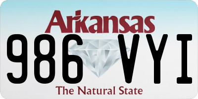 AR license plate 986VYI
