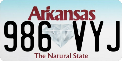 AR license plate 986VYJ
