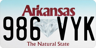 AR license plate 986VYK