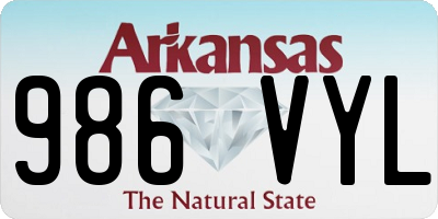 AR license plate 986VYL