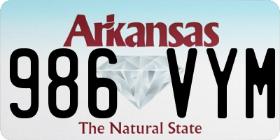 AR license plate 986VYM