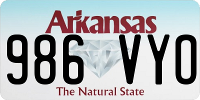 AR license plate 986VYO