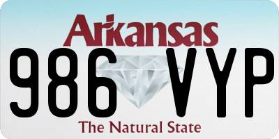 AR license plate 986VYP