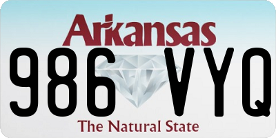 AR license plate 986VYQ