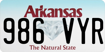 AR license plate 986VYR