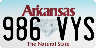AR license plate 986VYS